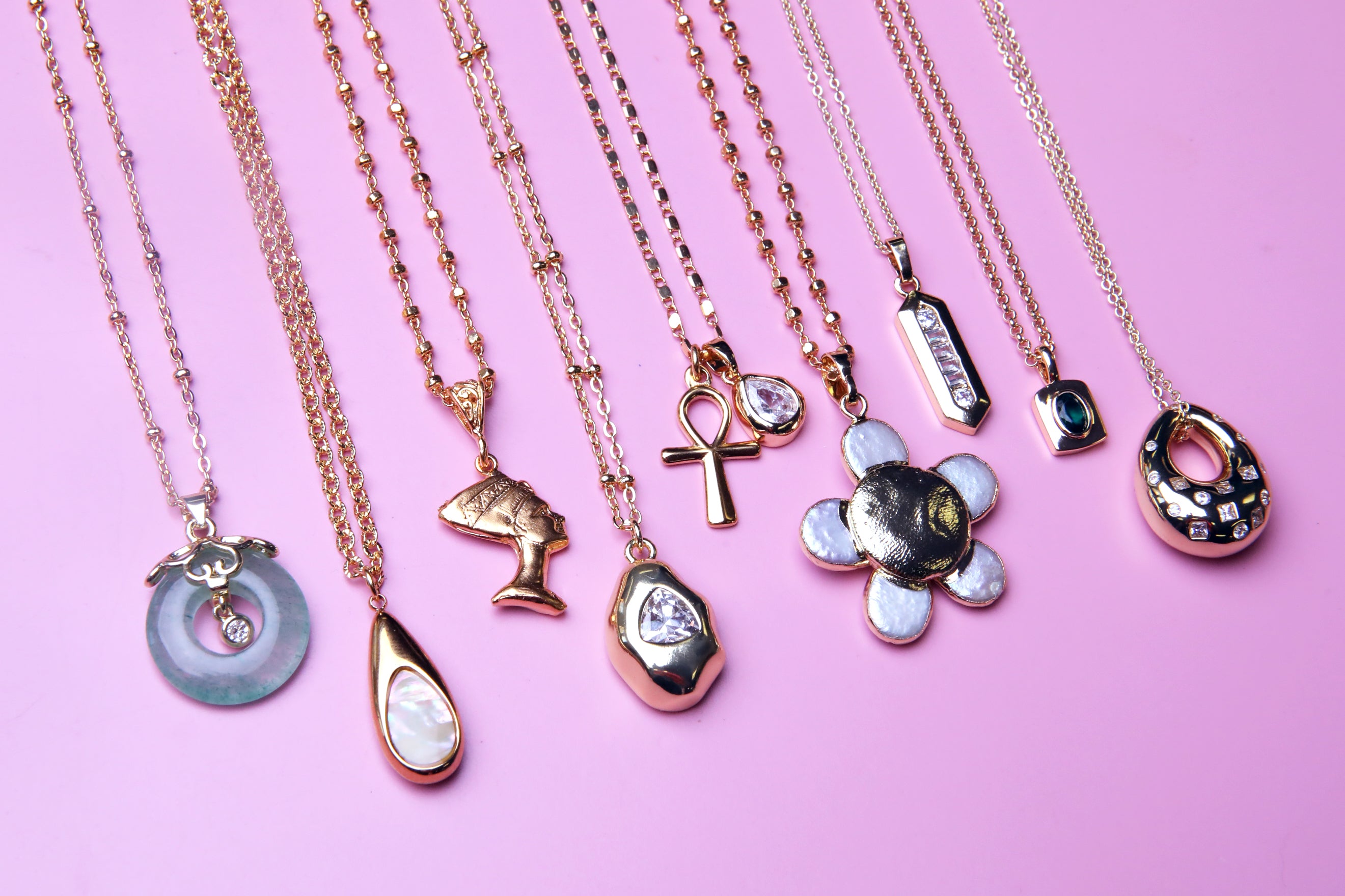 Golden Pearl Teardrop Necklaces