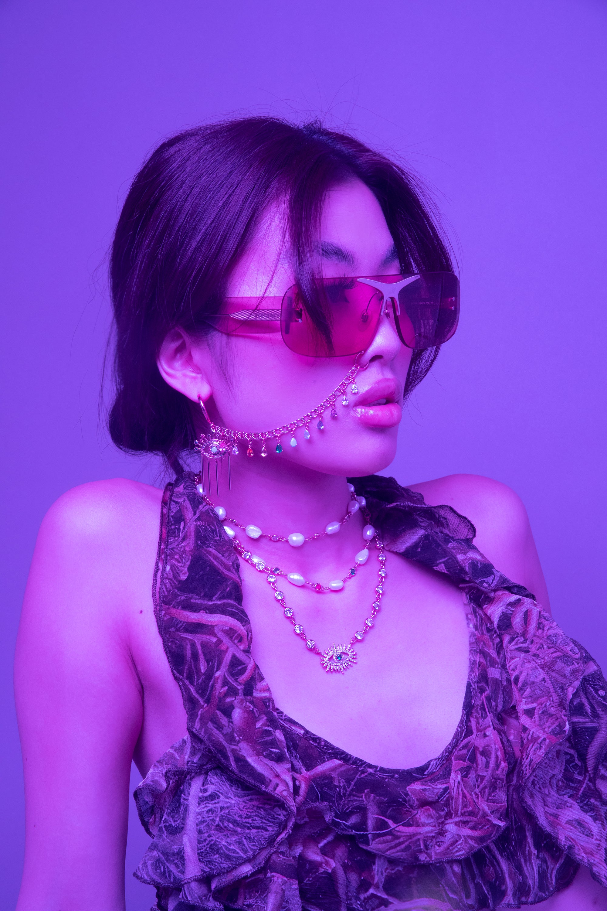 Rainbow Eye Candy Nose Chain