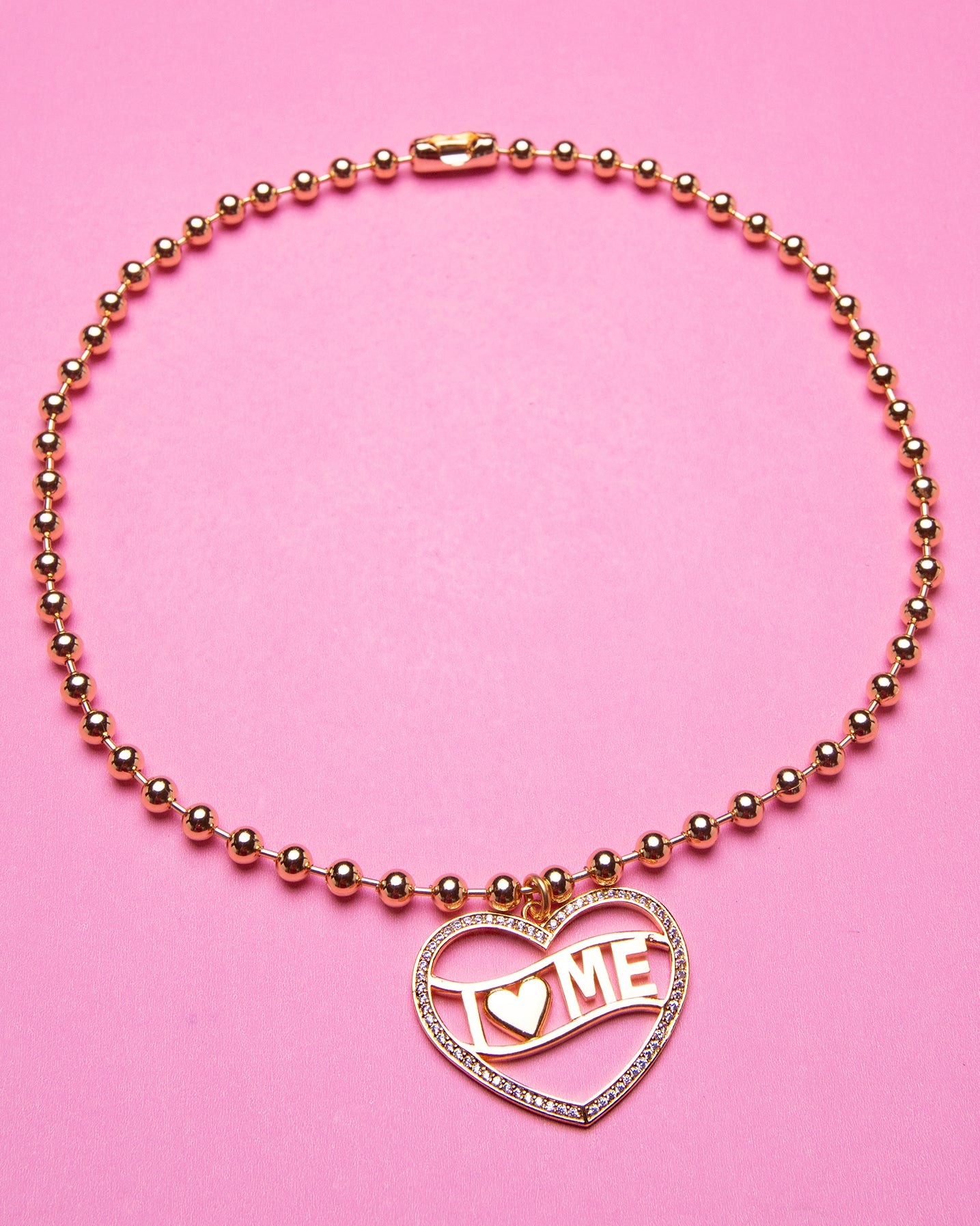 I Love Me Ball Chain Necklace