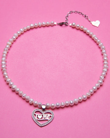 Mini Pearl I Love Me Necklace