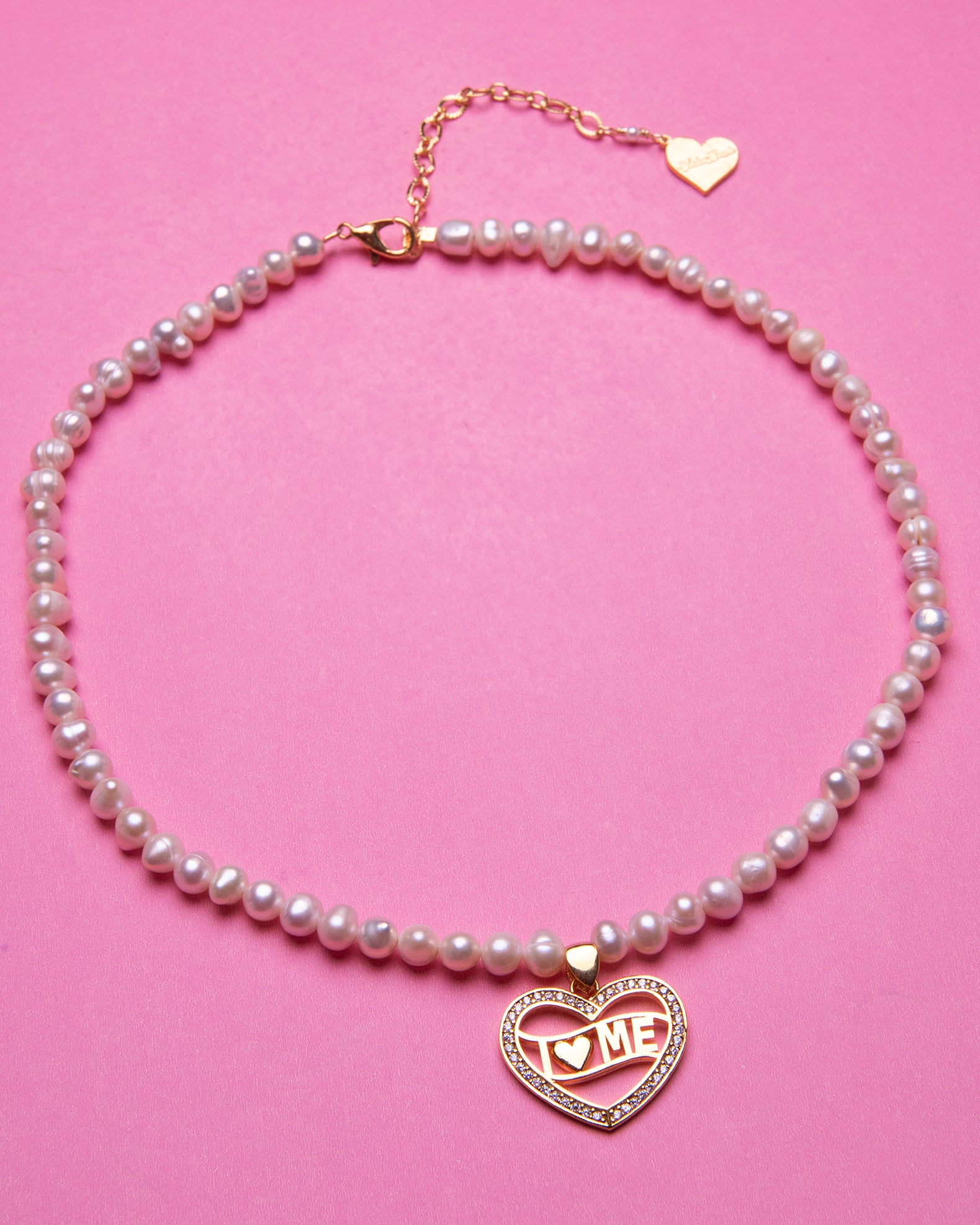 Mini Pearl I Love Me Necklace