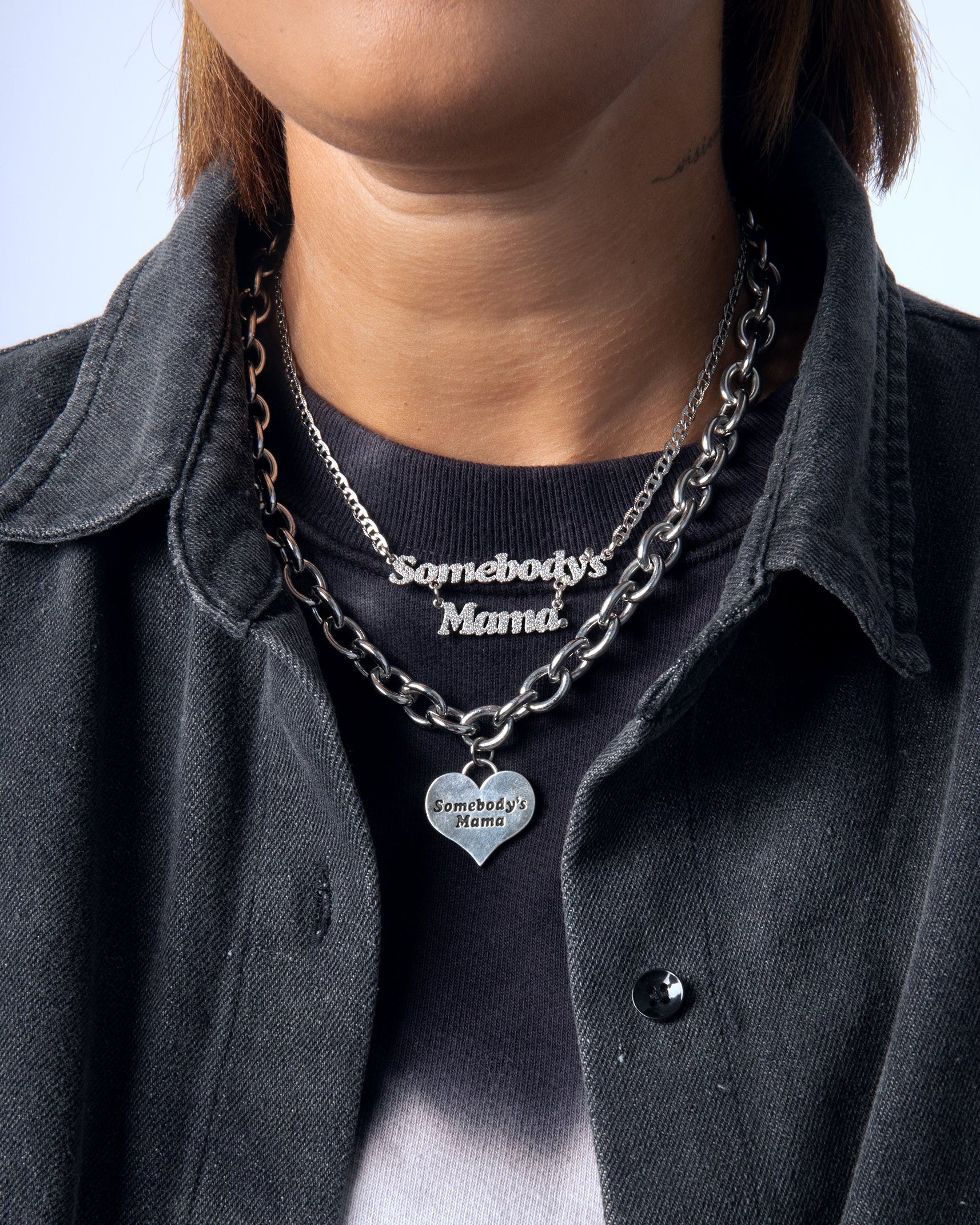 Somebody's Mama Heart Tag Necklace