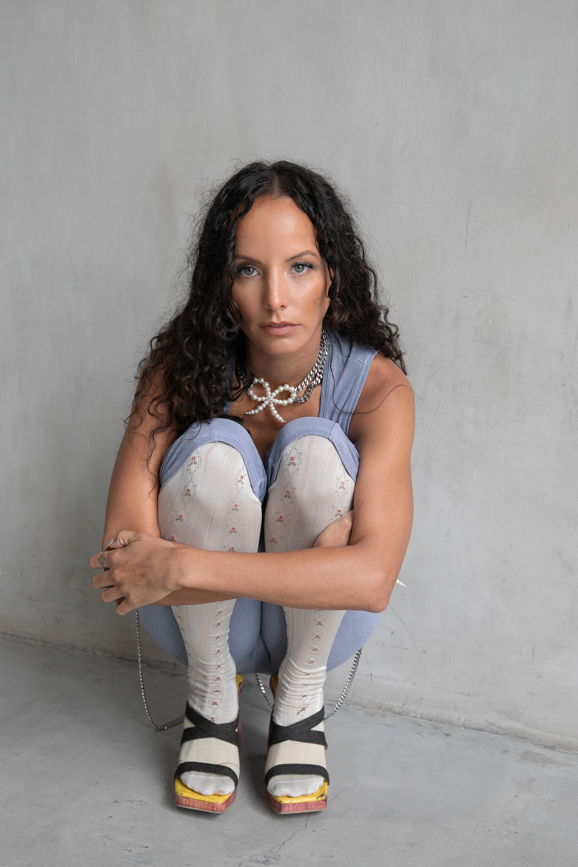 Pearl Bow Double Chain Choker