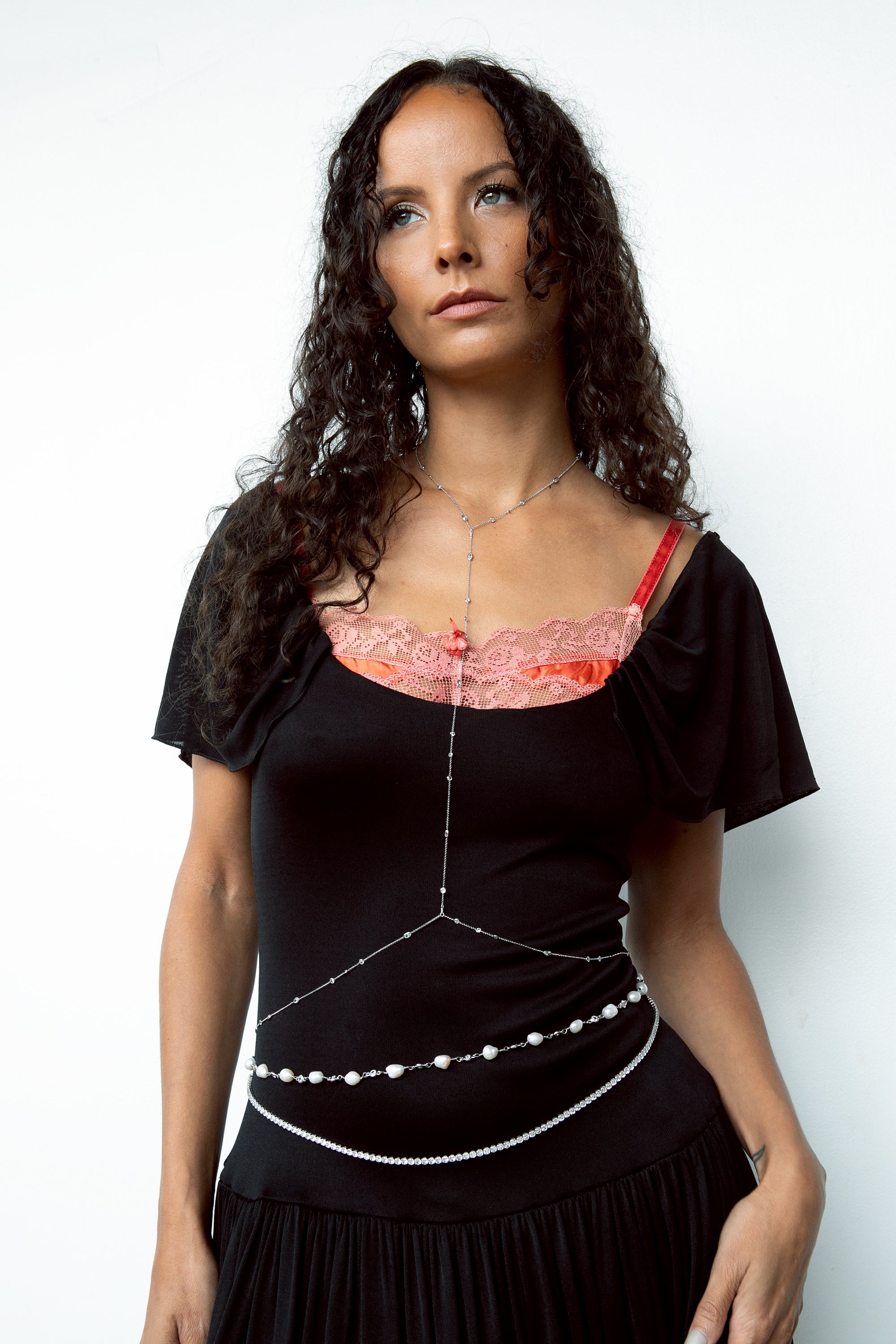 Cubic Pearl Belly Chain