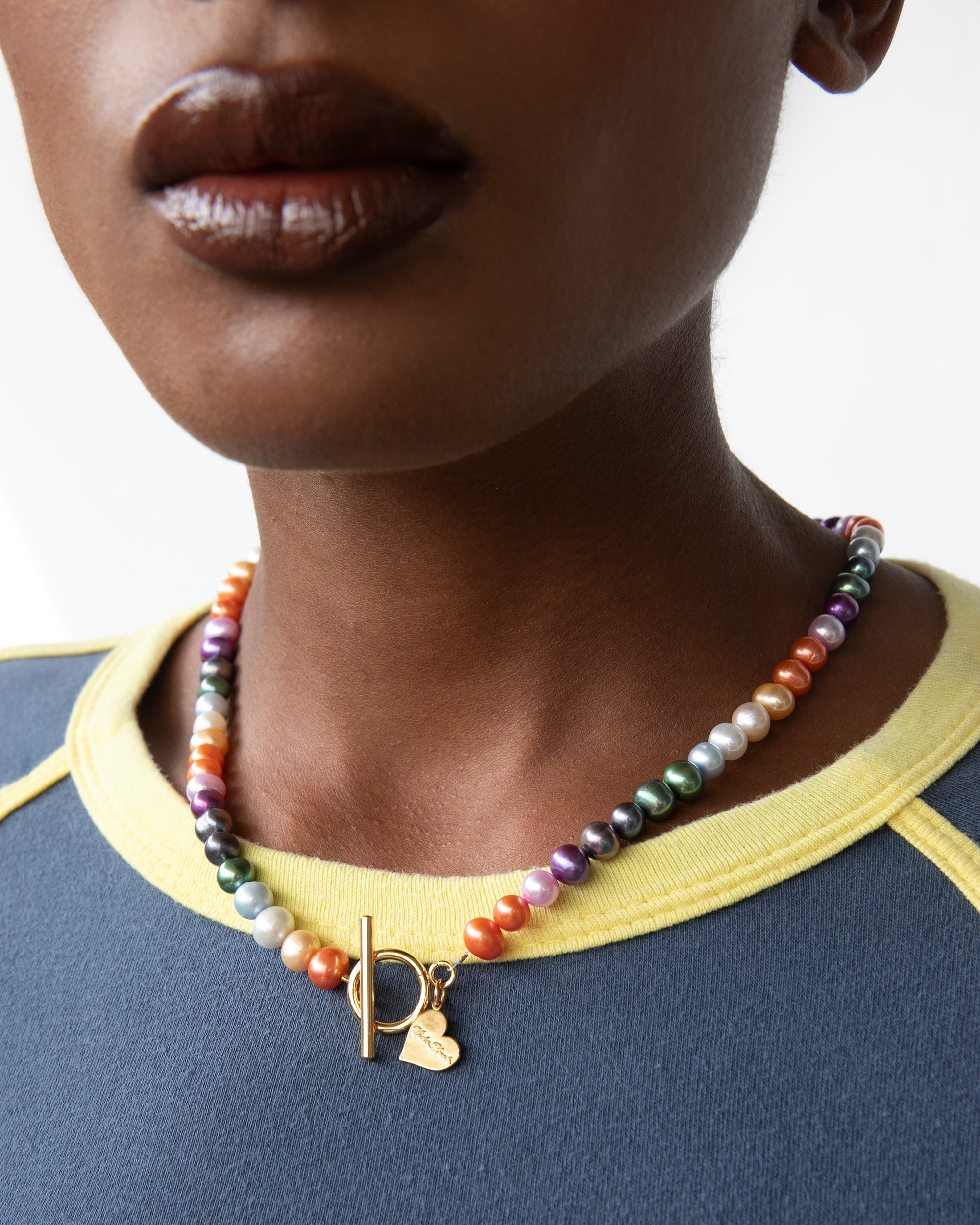Multicolor Pearl Toggle Necklace