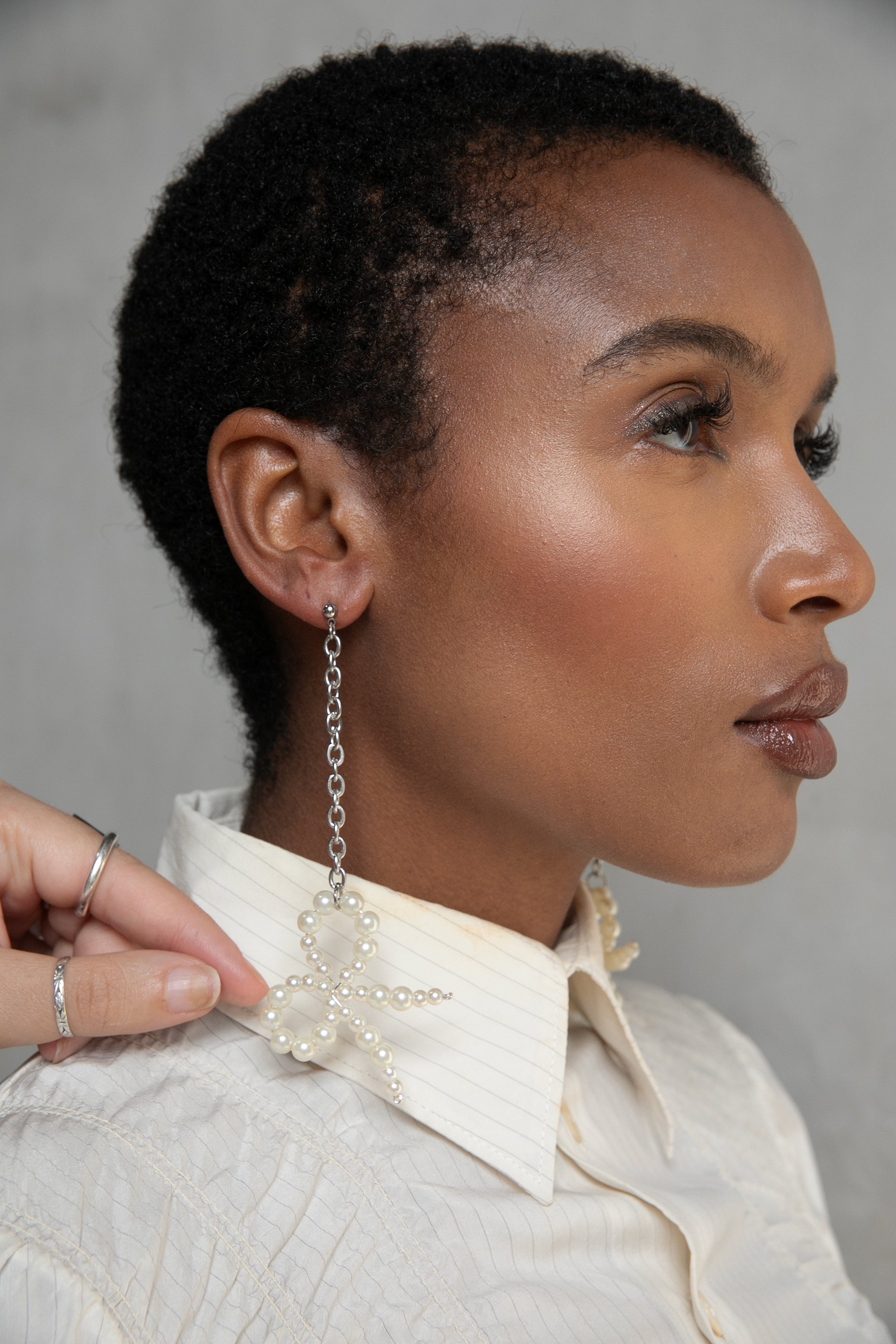 Pearl Bow Drop Earrings