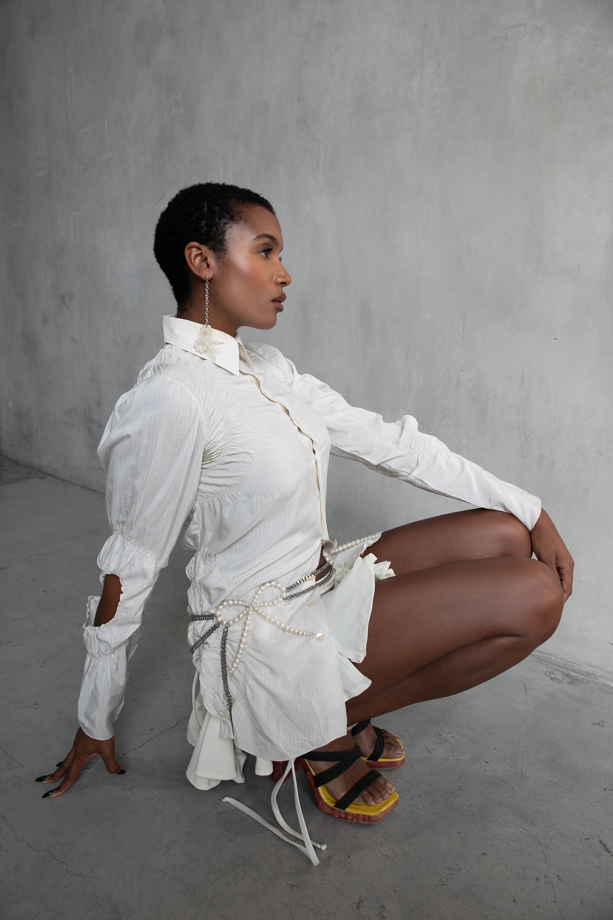 Pearl Bow Drop Earrings