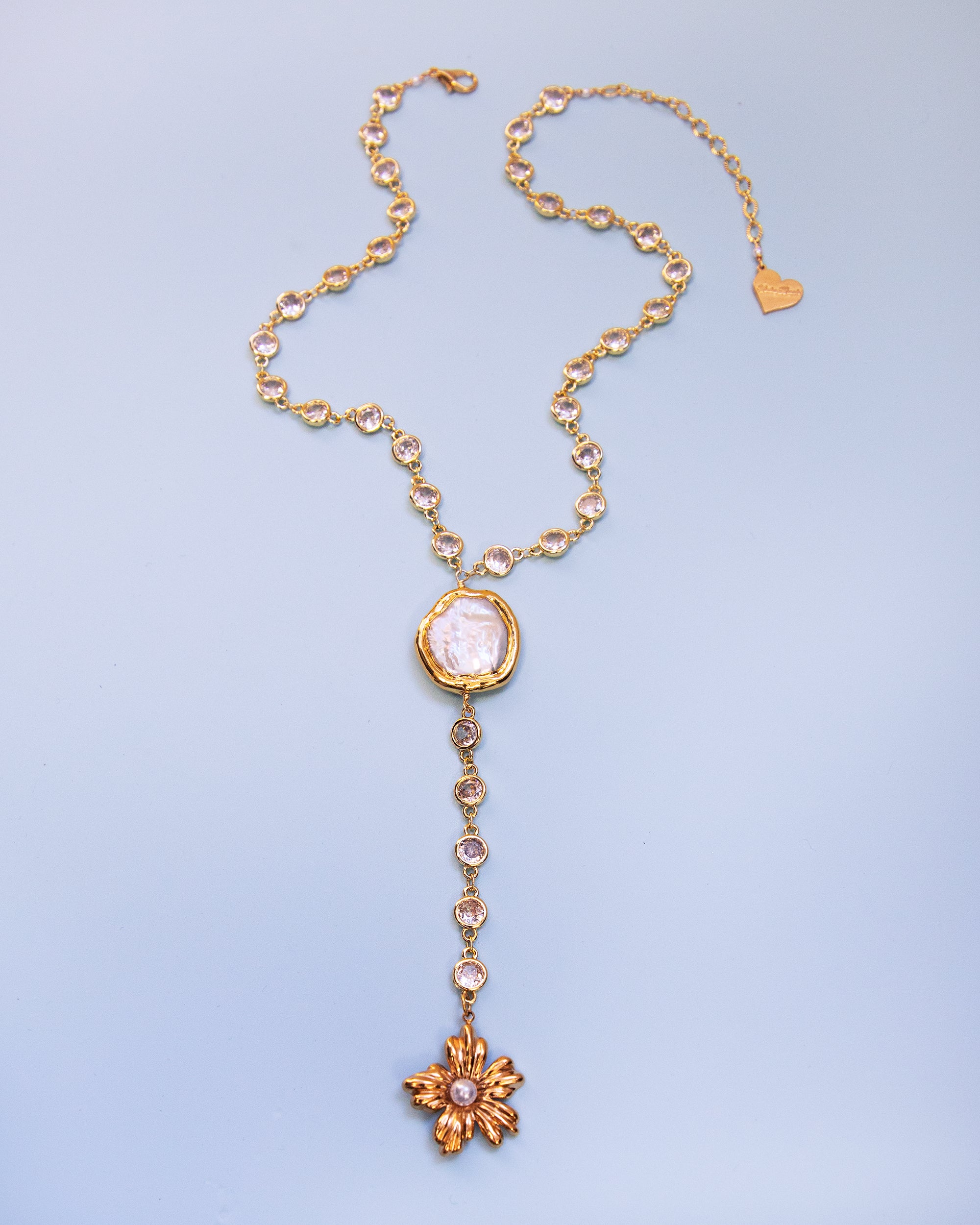 Hibiscus Pearl Y Necklace