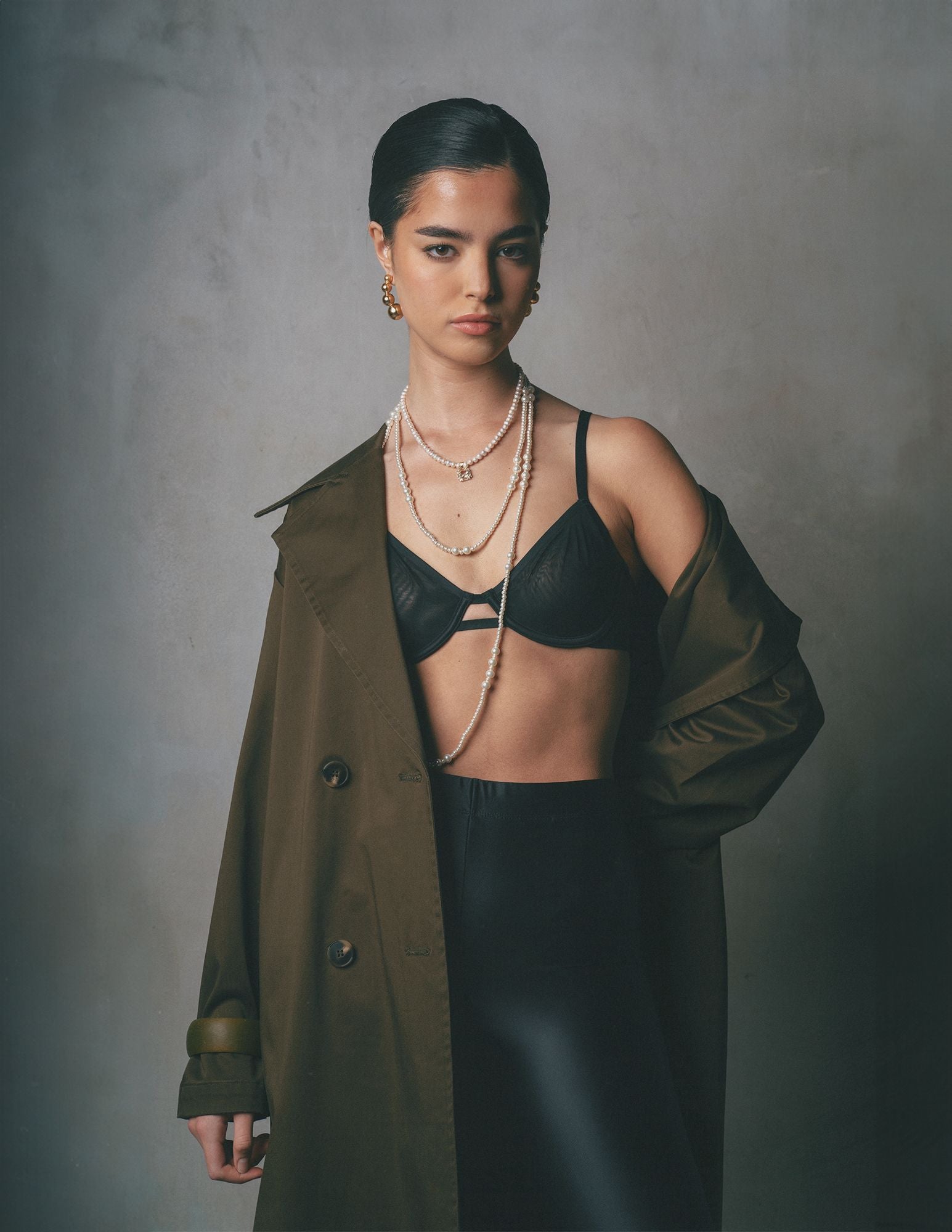 Pearl Cushion Cut Gem Necklace