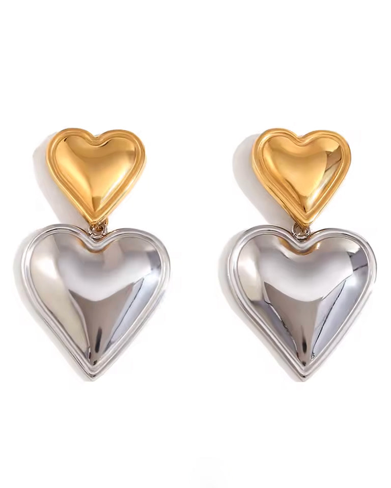 Duotone Heart Earrings