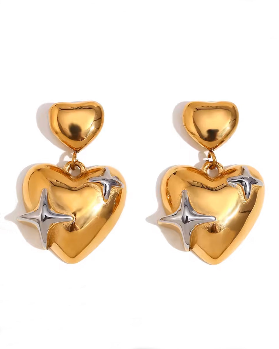 Duotone Heart Emoji Earrings