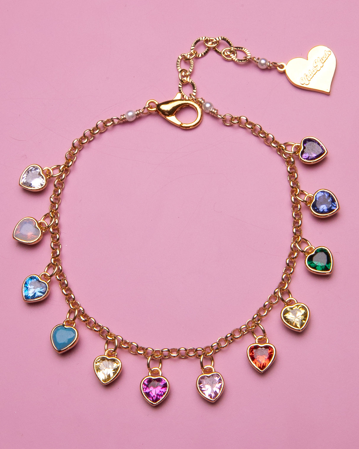 Rainbow Heart Bracelet