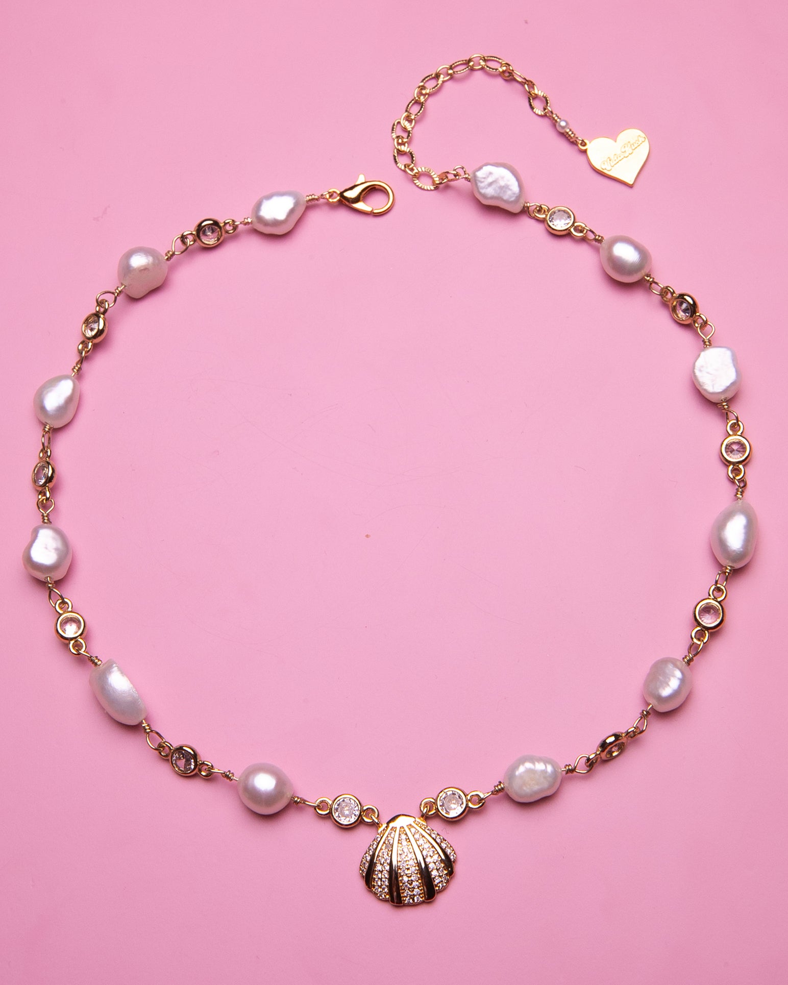Cubic Pearl Shell Choker