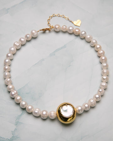 Pearl Button Necklace