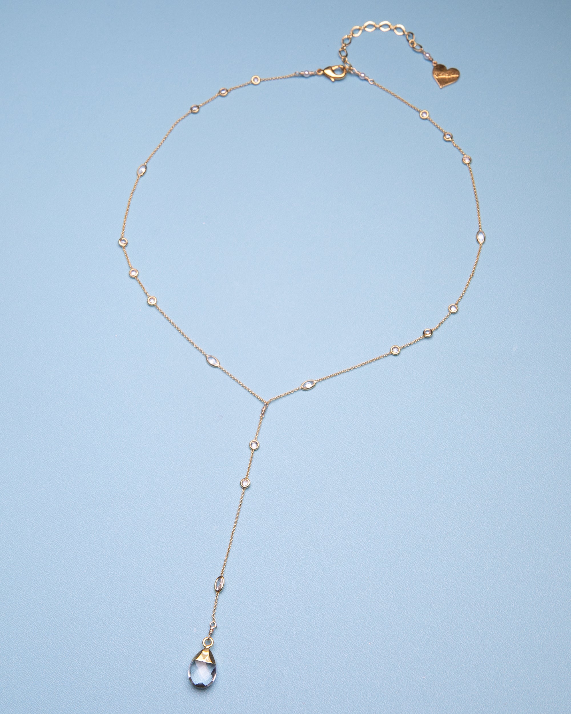 Raindrop Gemstone Y Necklaces