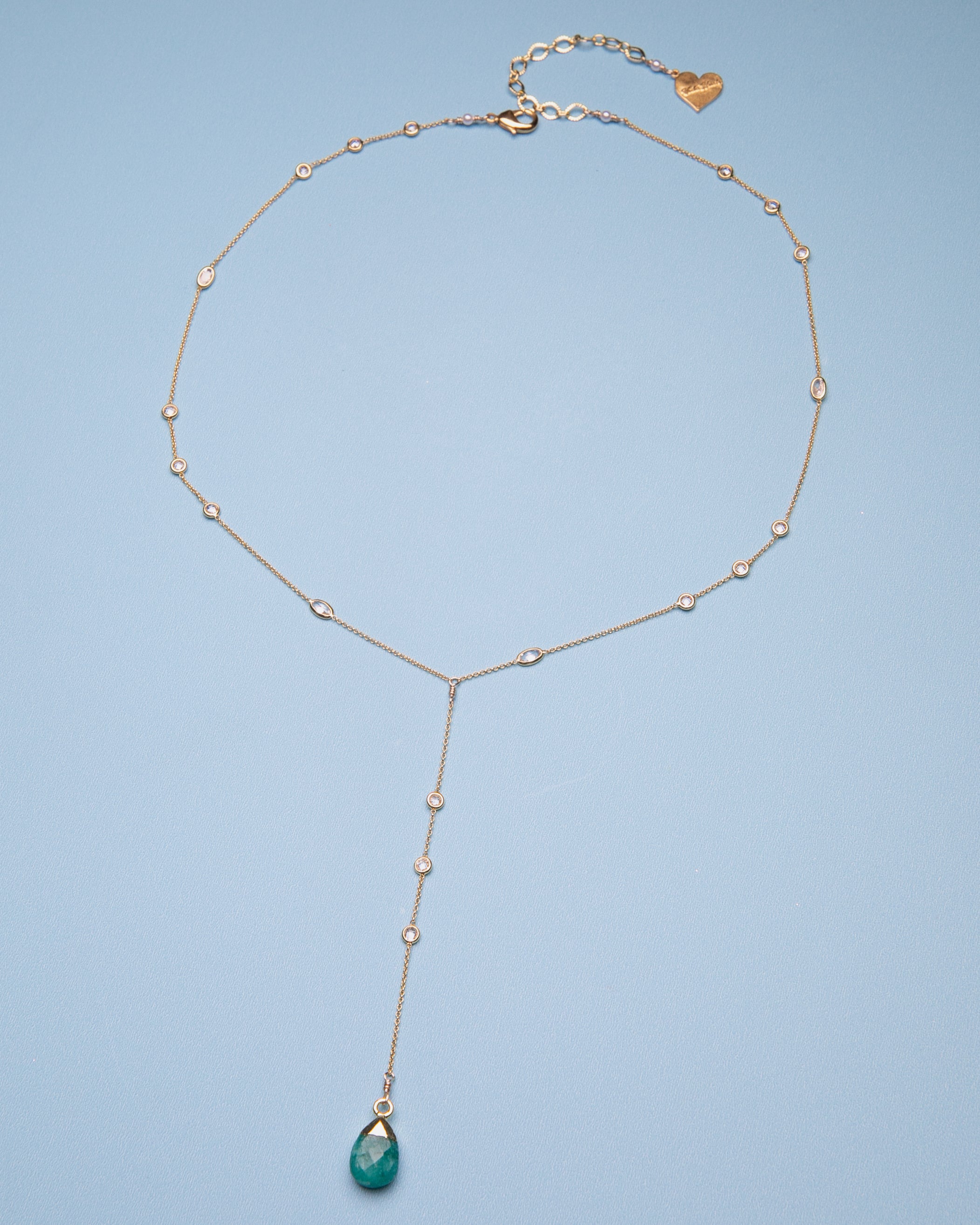 Raindrop Gemstone Y Necklaces