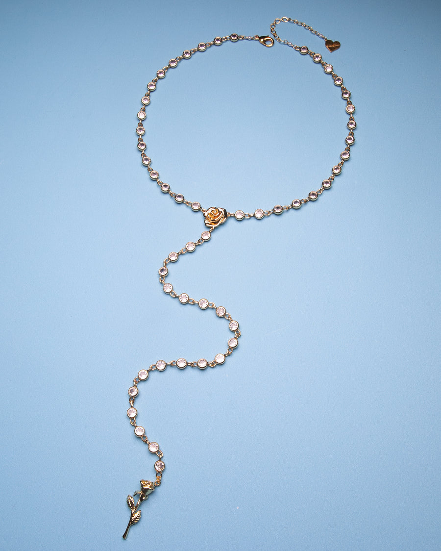 Blooming Rose Rosary Necklace