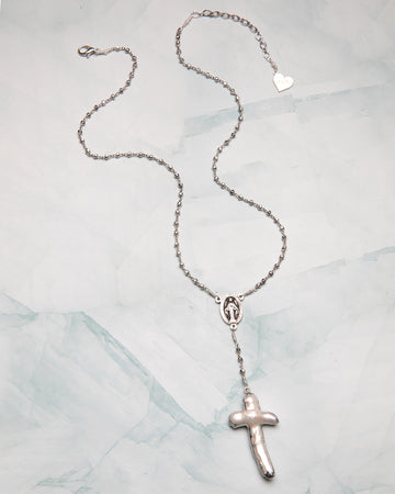 Pearl Cross Rosary