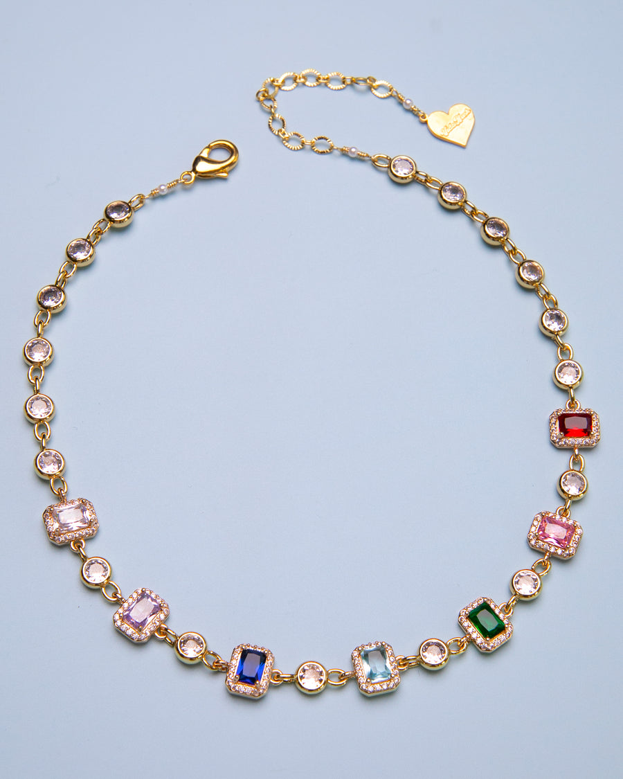 Multi Gem Cubic Choker