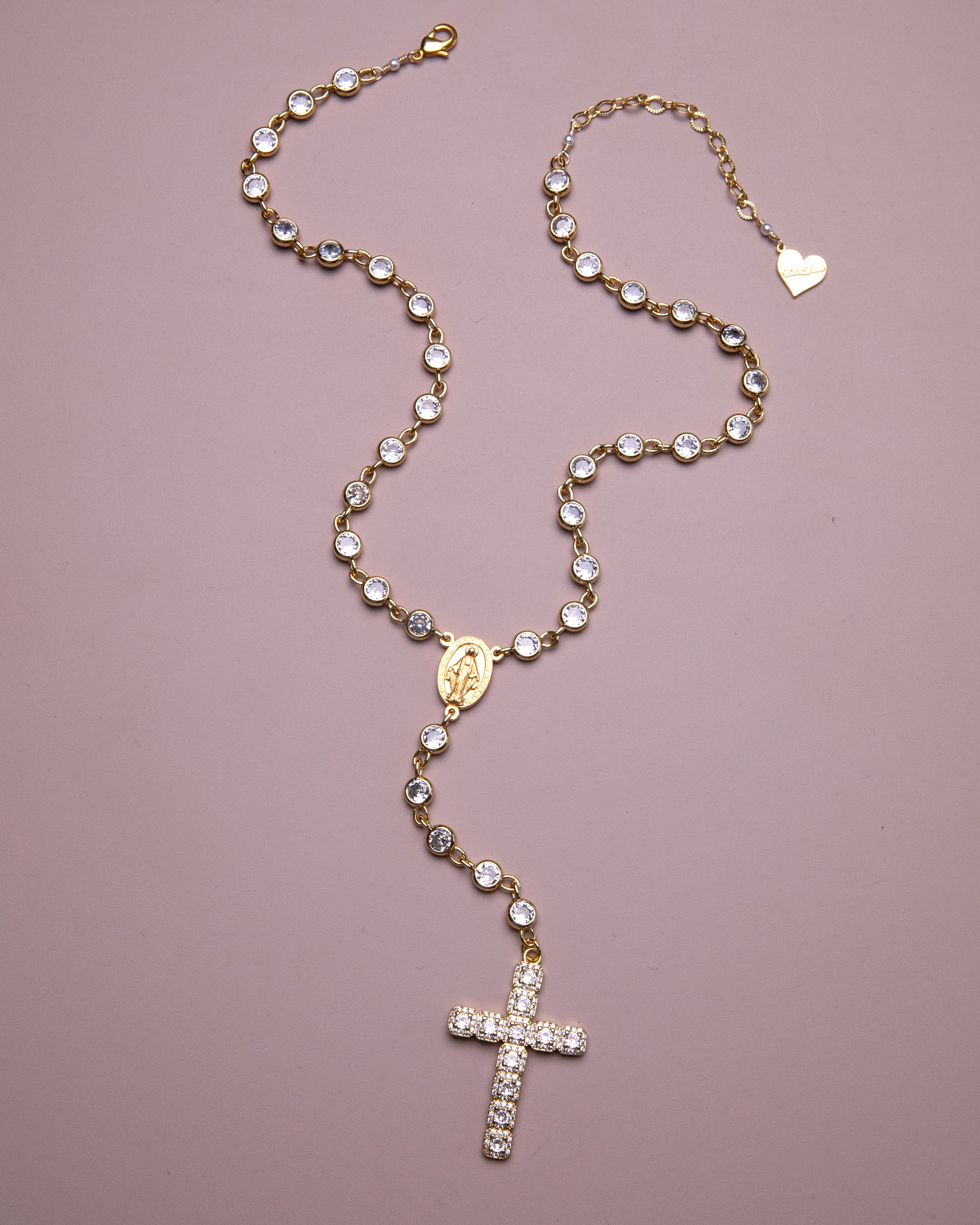 Large Crystal Cross Rosary