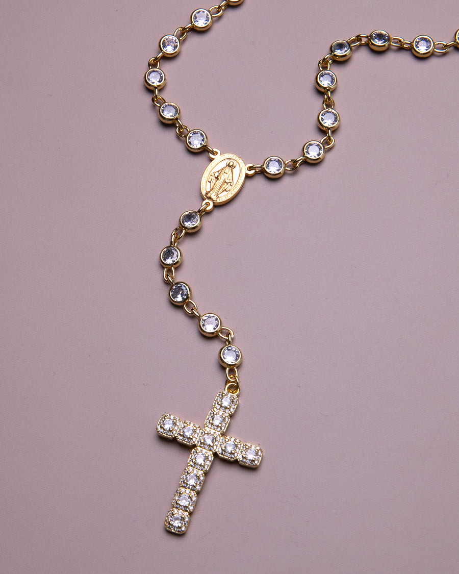 Large Crystal Cross Rosary