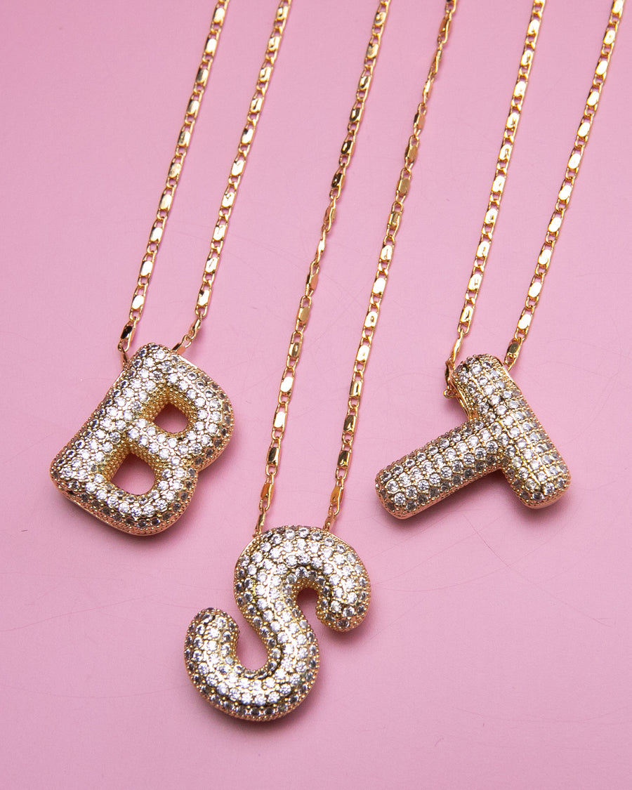 Icy Bubble Letter Necklace