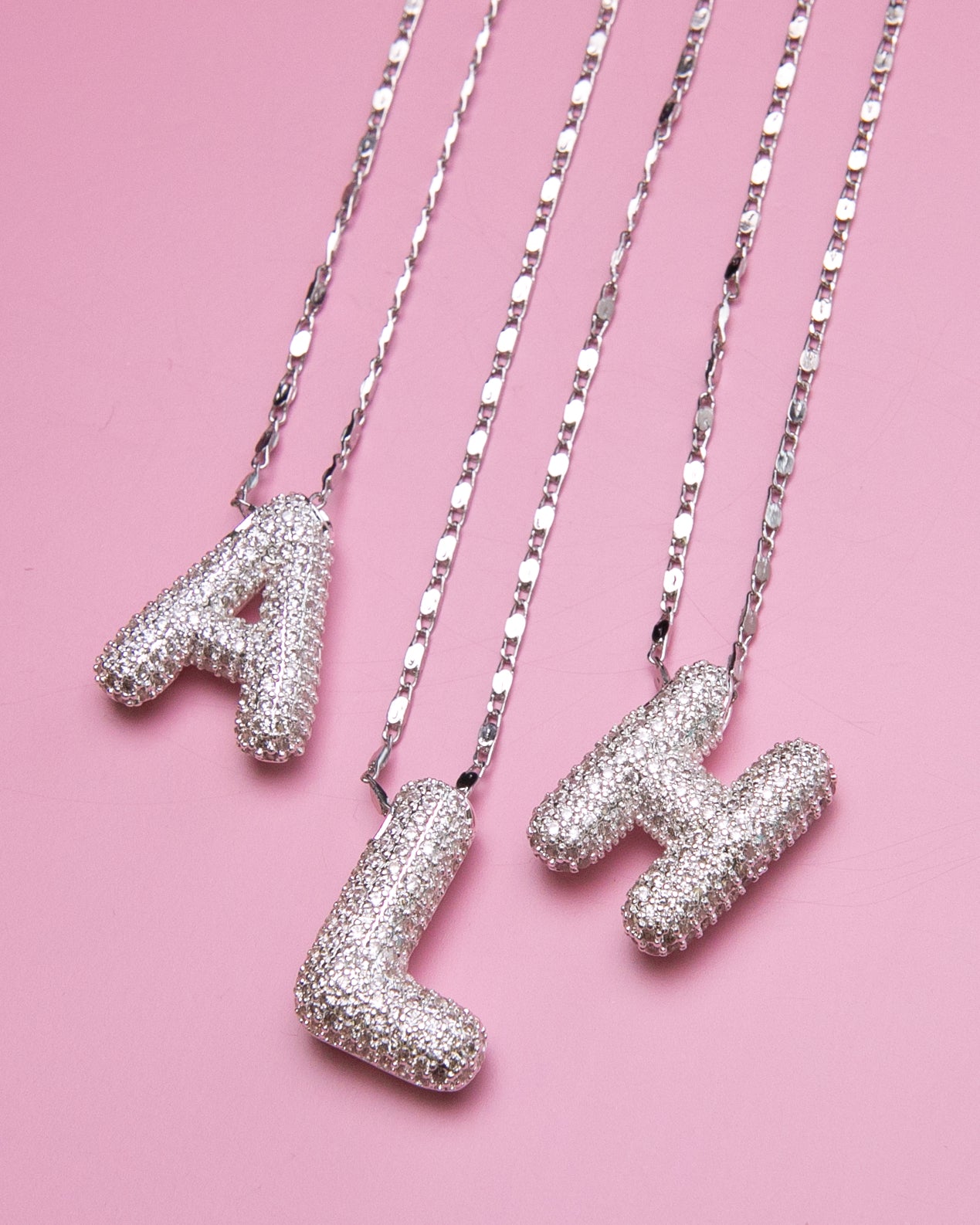 Icy Bubble Letter Necklace