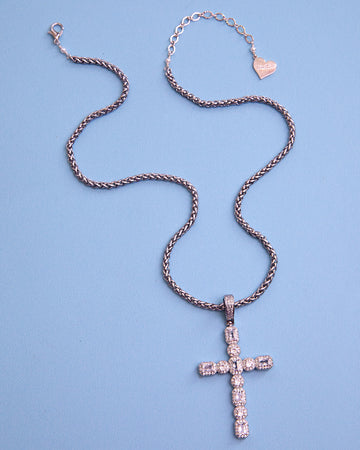 Silver Ornate Cross Necklace