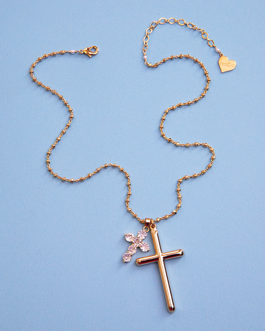 Double Cross Necklace