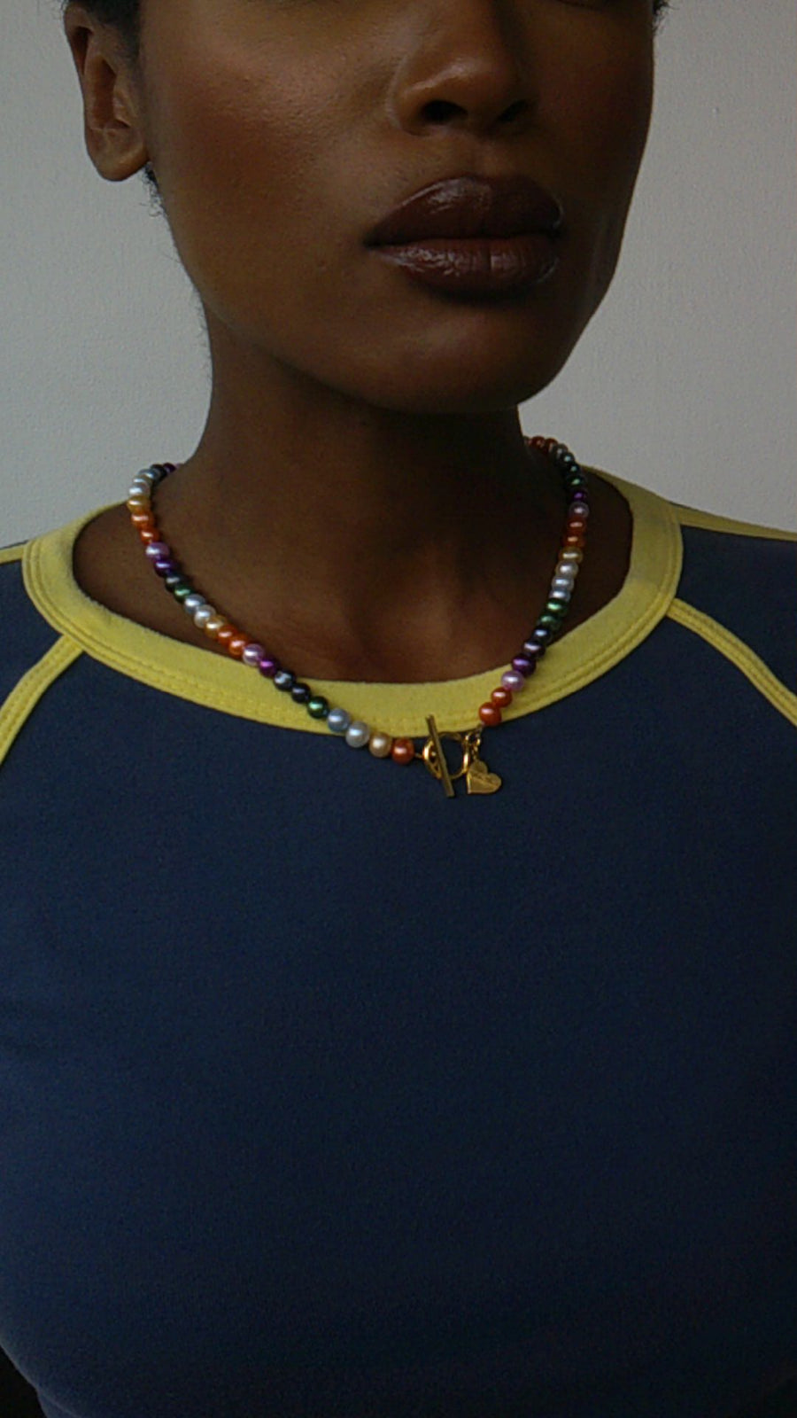 Multicolor Pearl Toggle Necklace