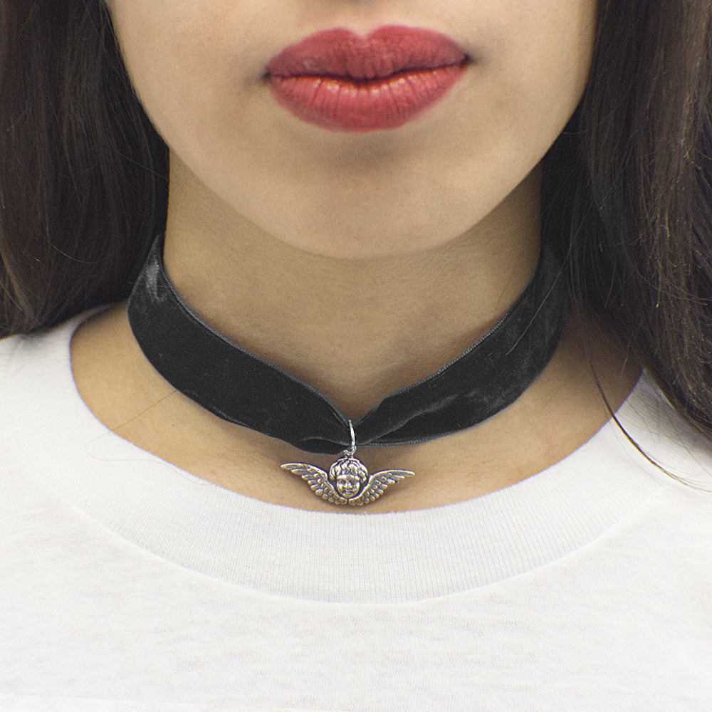 Black Velvet Angel Choker