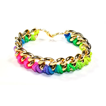 Neon Rainbow Chain Cuff