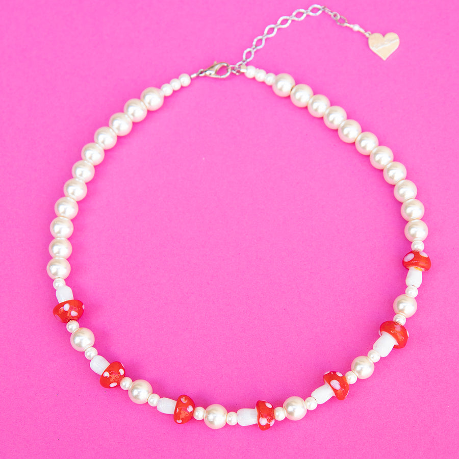 Pearl Mushroom Patch Necklace