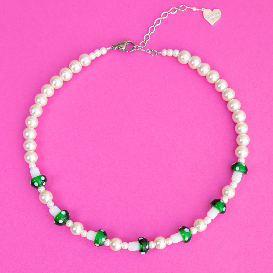 Pearl Mushroom Patch Necklace