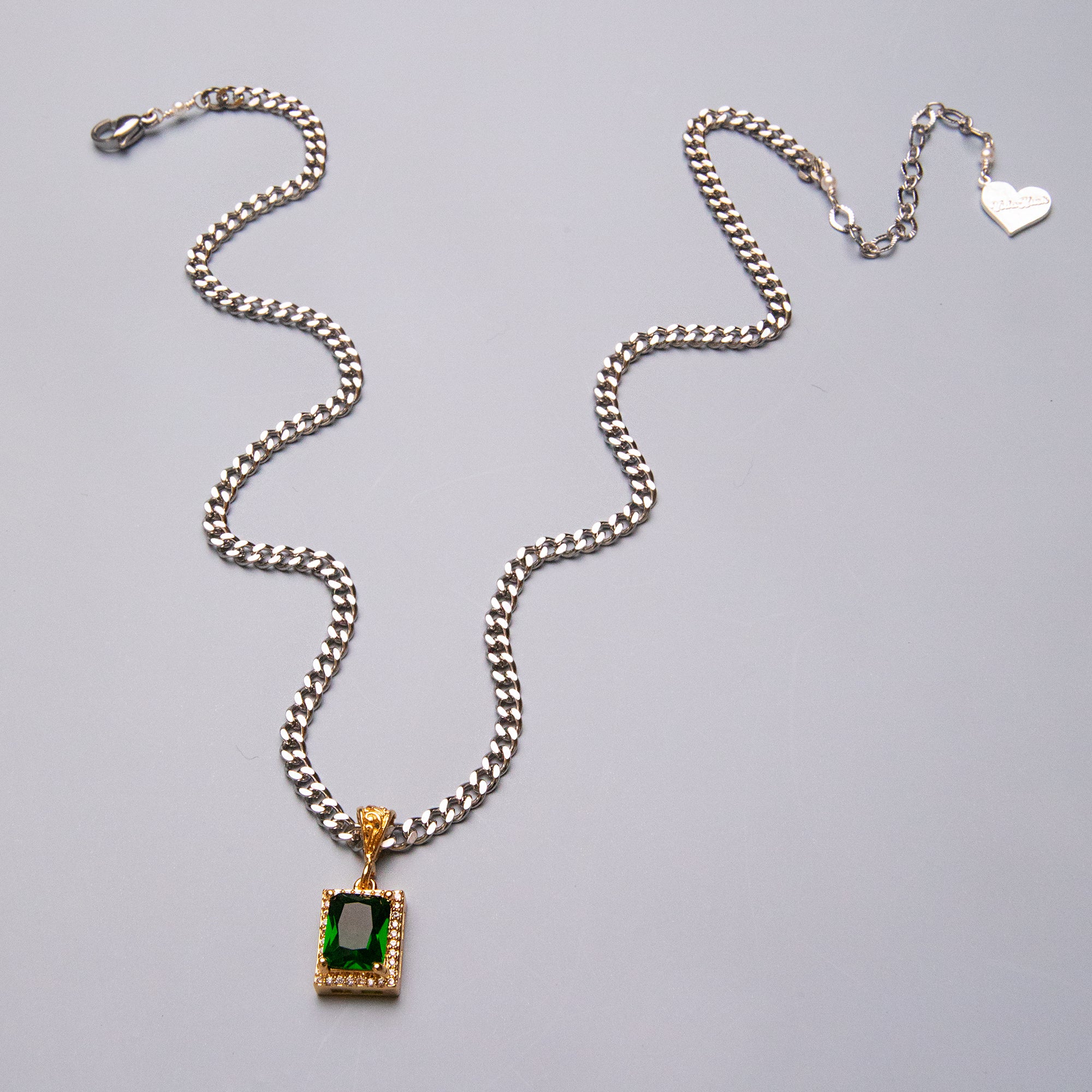 Duotone Emerald Cut Necklace