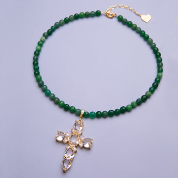 Jade XL Cross Necklace