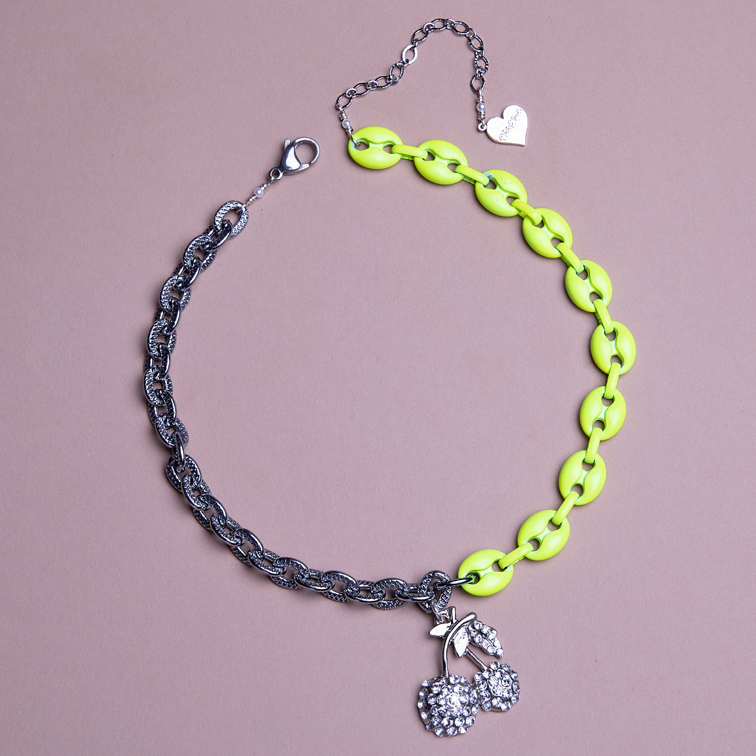 50/50 Cherry Enamel Mariner Necklace