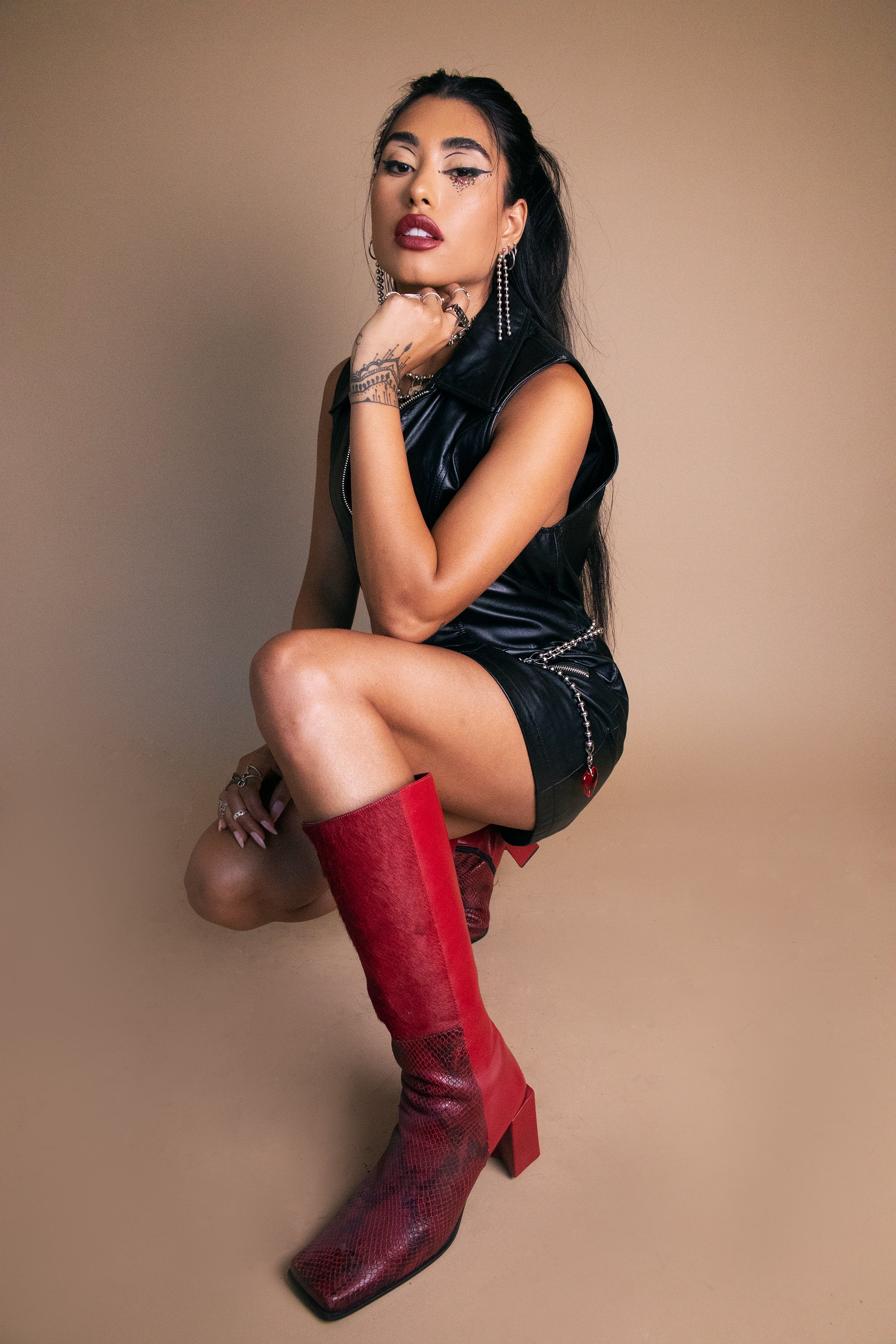 Mini Ball Chain U Earrings