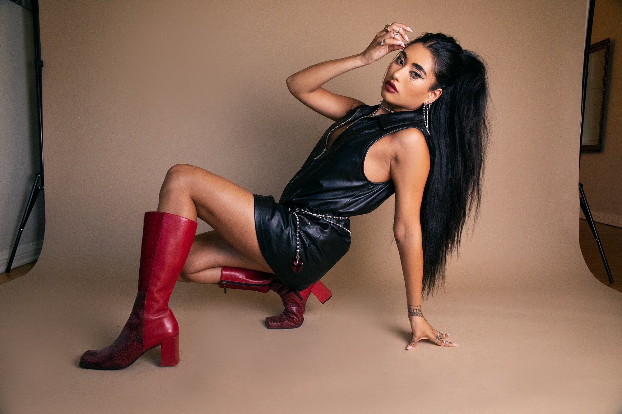 Mini Ball Chain U Earrings