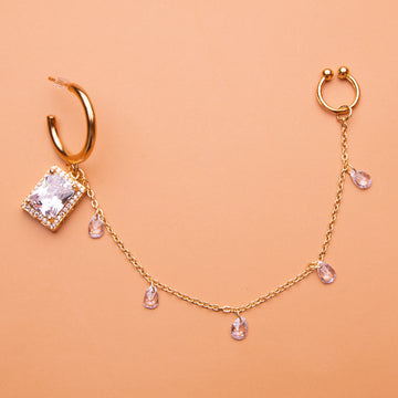 Dainty Crystal Drop Nose Chain