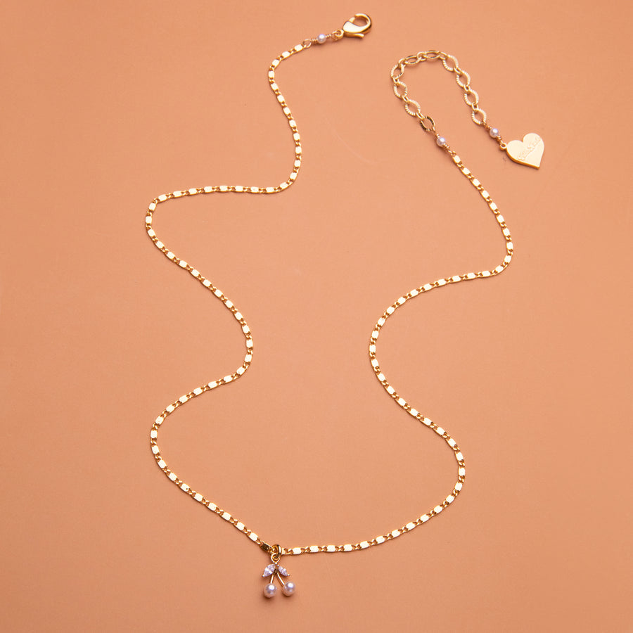 Pearl Cherry Chain Necklace