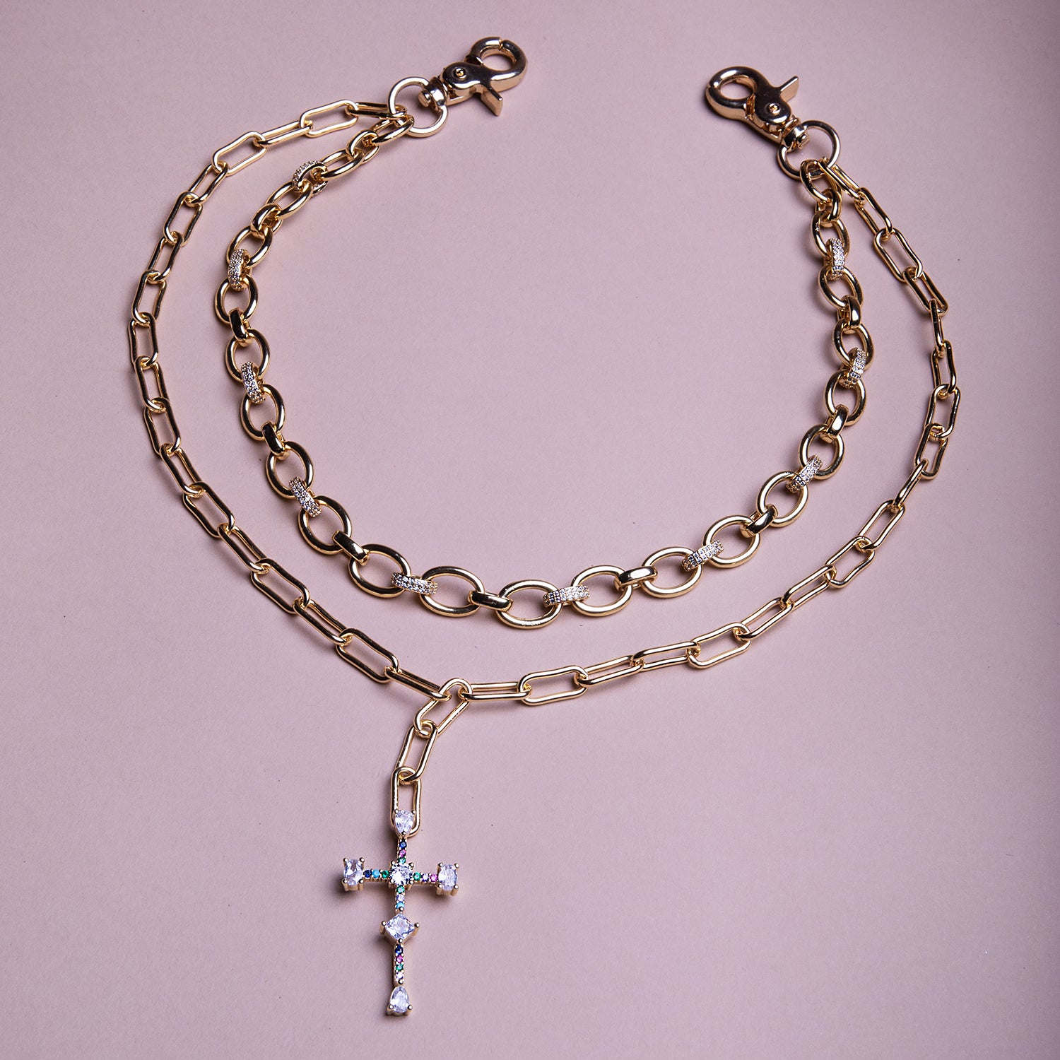 Rainbow Cross Pocket Chain