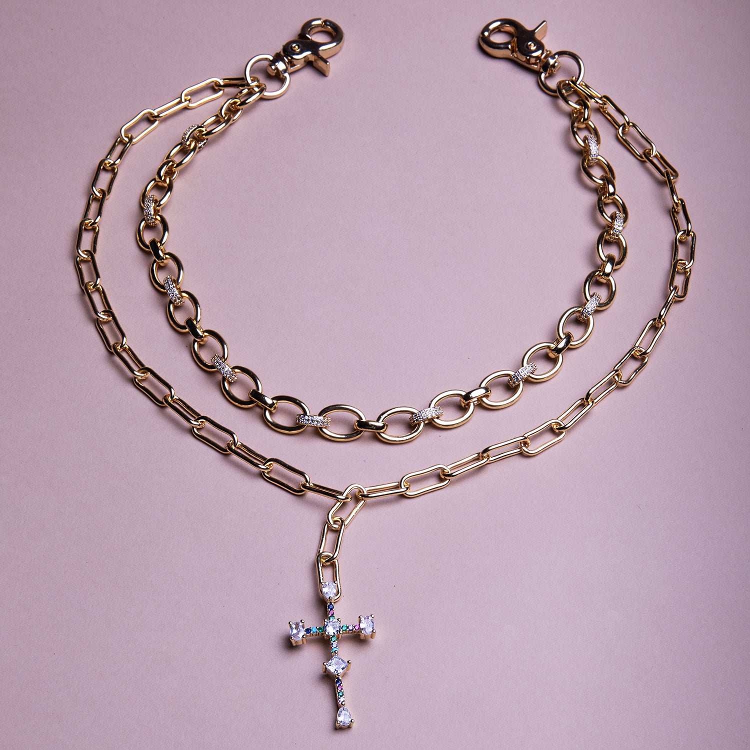 Rainbow Cross Pocket Chain