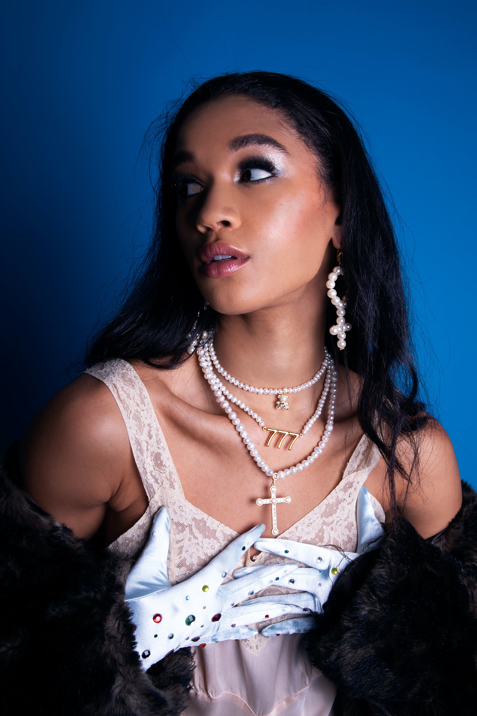 Pearl Teddy Bear Necklace