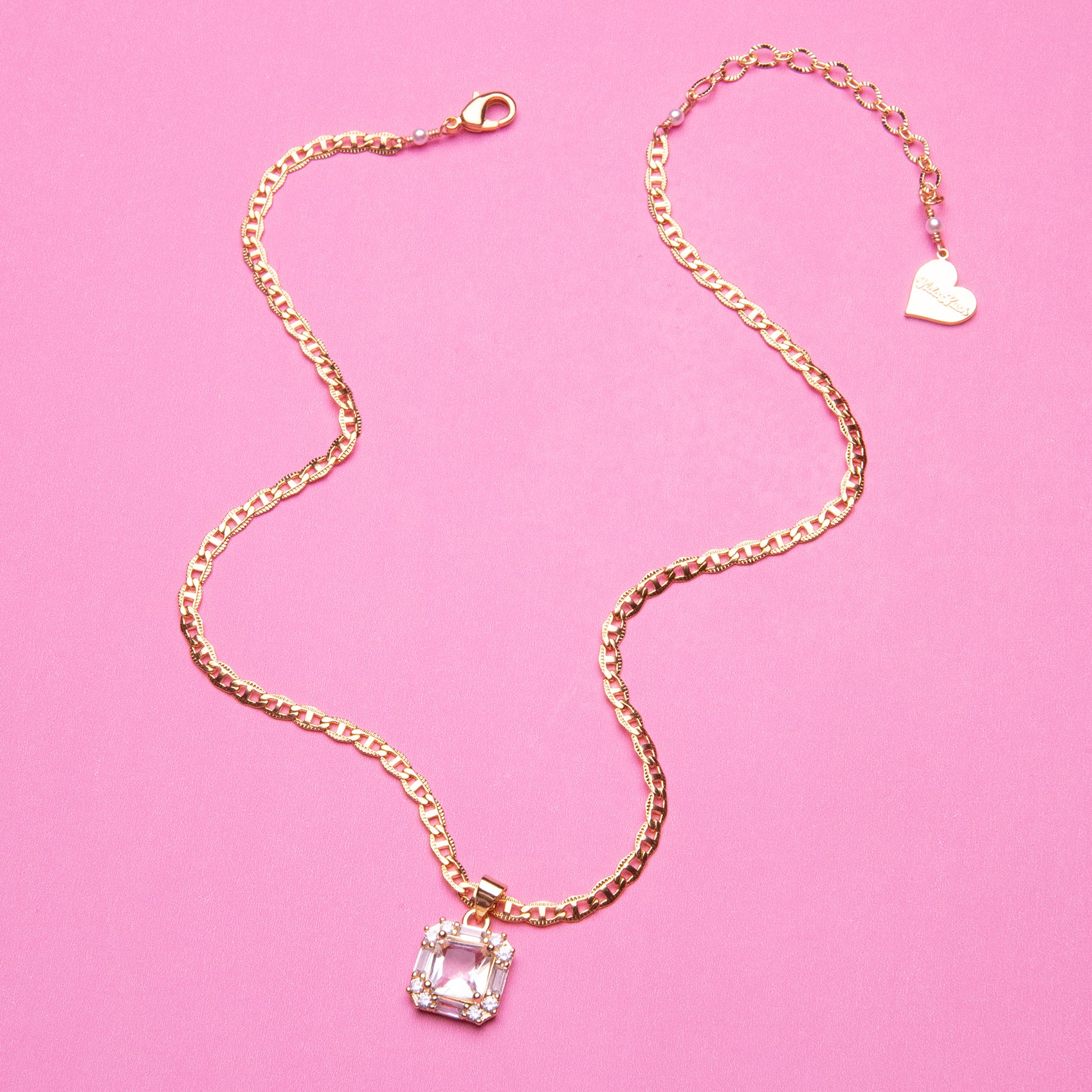 Cushion Cut Gem Necklace