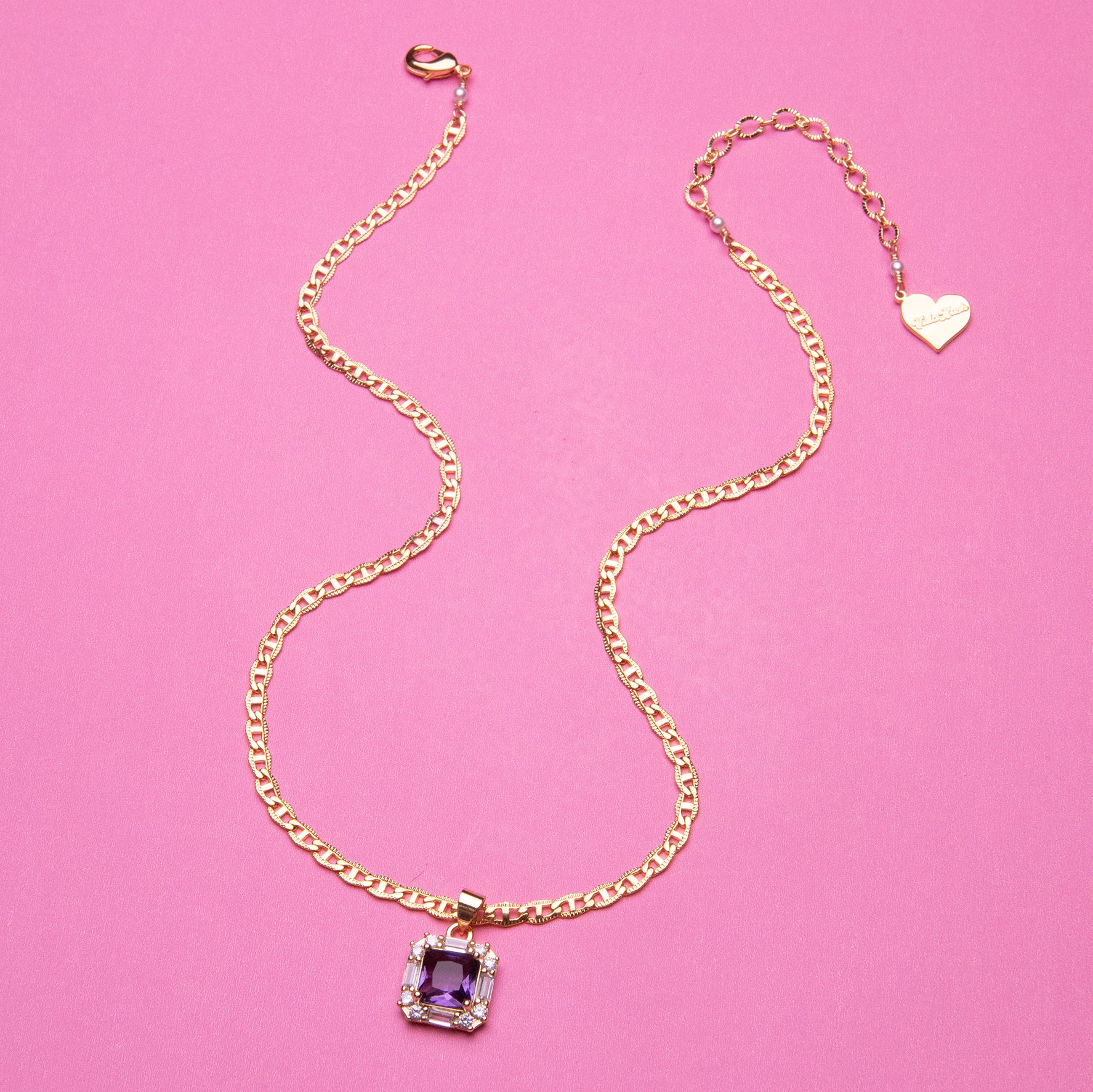 Cushion Cut Gem Necklace