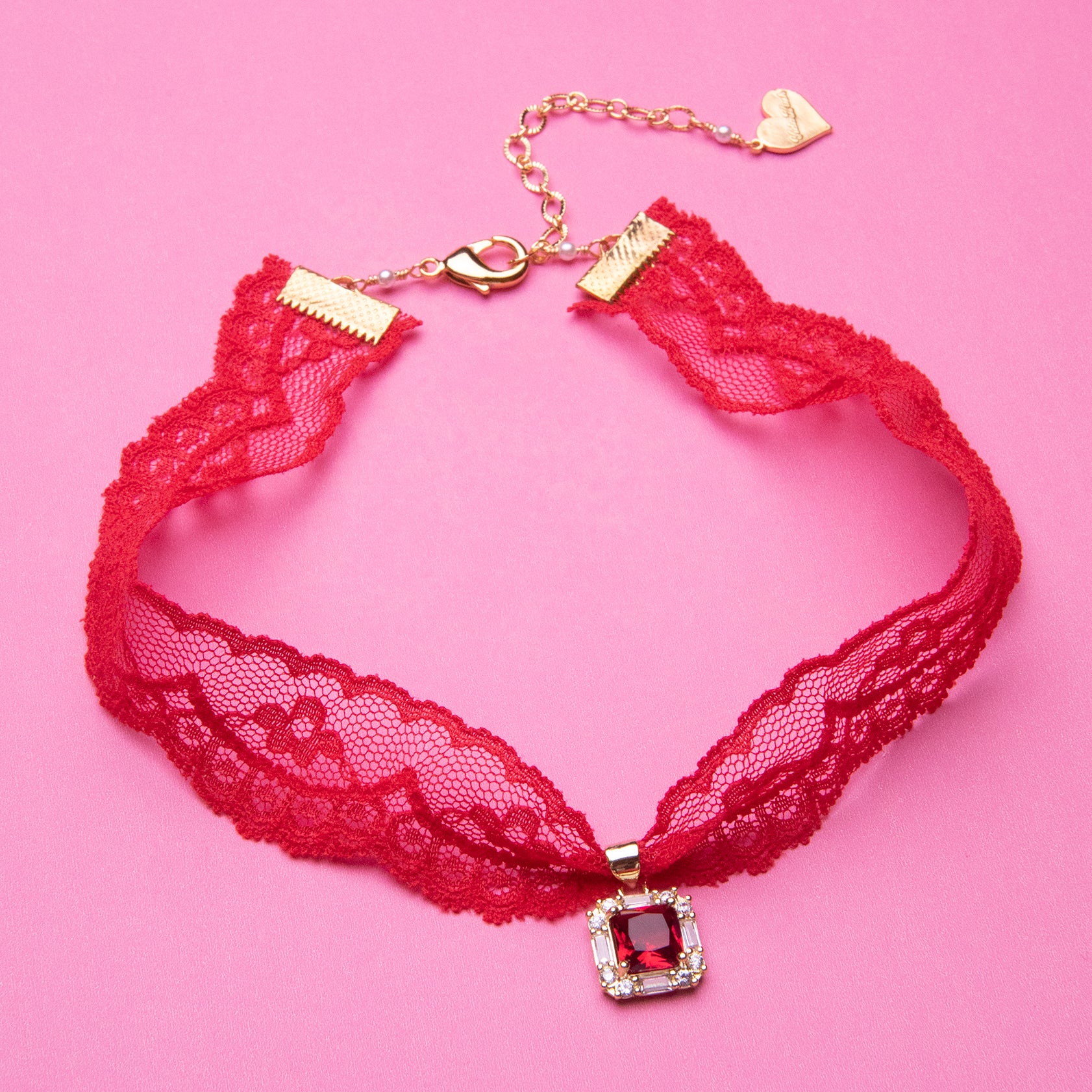 Ruby Red Lace Choker