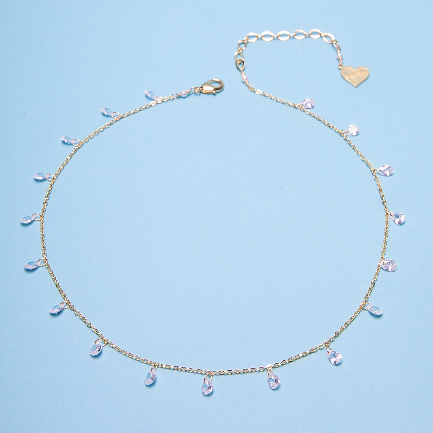 Dainty Crystal Drop Choker
