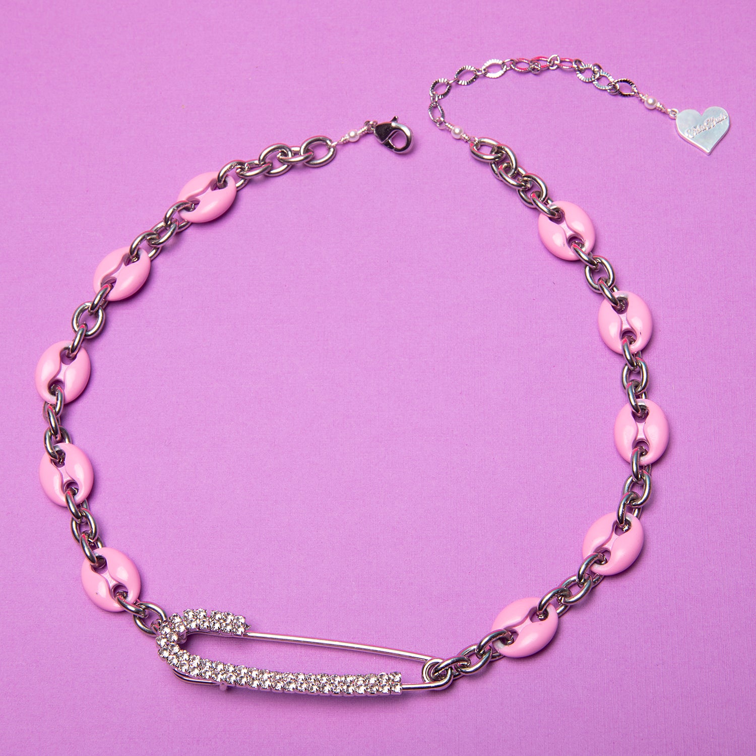 Safety Pin Enamel Mariner Necklace