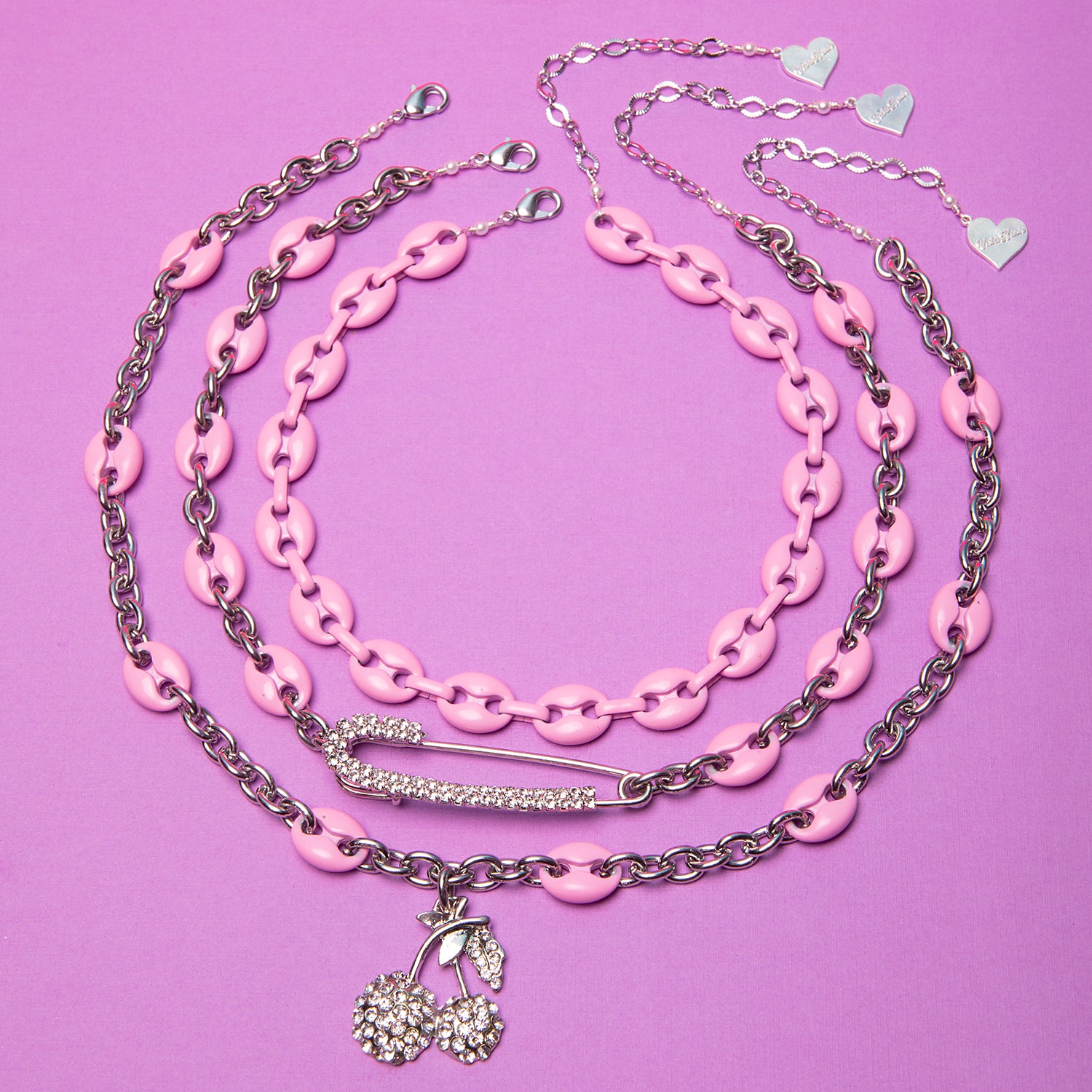 Cherry Enamel Mariner Necklace